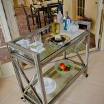 Mobile Steel Serving Cart