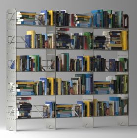 15 Shelf Modular Steel Bookcase