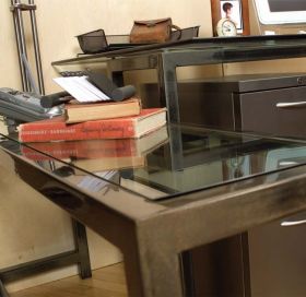 Steel & Glass End Table