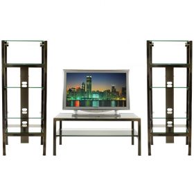 Steel & Glass Home Theater Display Shelving & Table