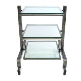 3 Shelf Steel & Glass Component Stand