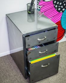 3 Drawer Utility & File Cabinet-Black Matte Only *OVERSTOCK*