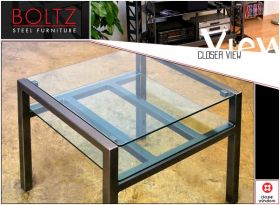 Steel & Glass End Table